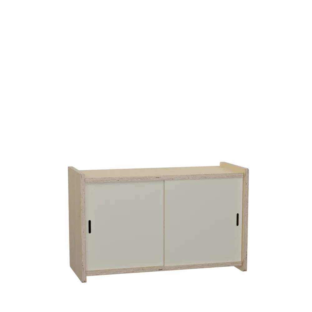 Armoire coulissante de 71 × 35 × 44 cm, portes blanches